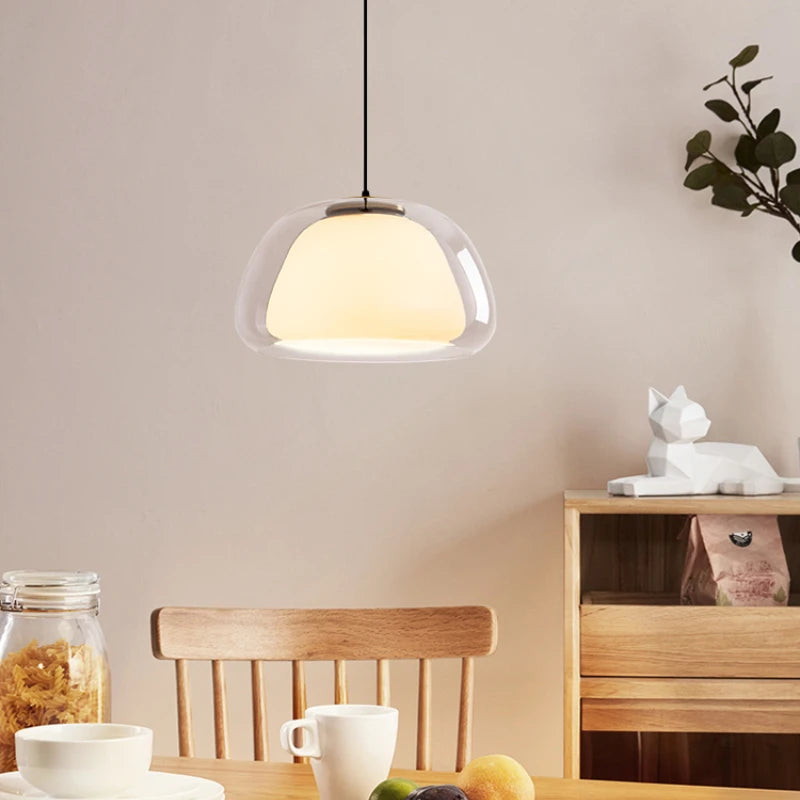 Luminaire suspendu en verre violet éclairage intérieur contemporain