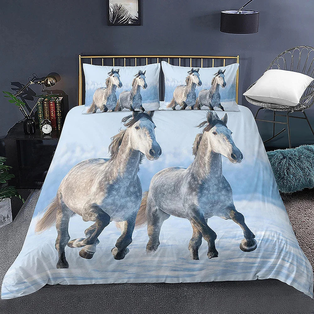 Décoration chambre cheval housse de couette 3D