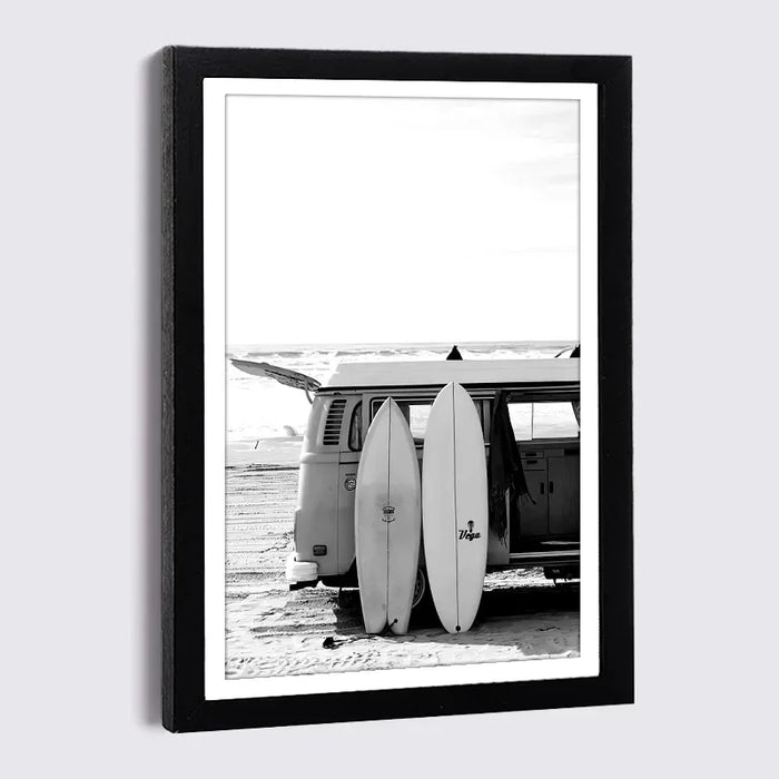 Cadre photo A4 13x18 cm noir avec affiche nordique plage mer