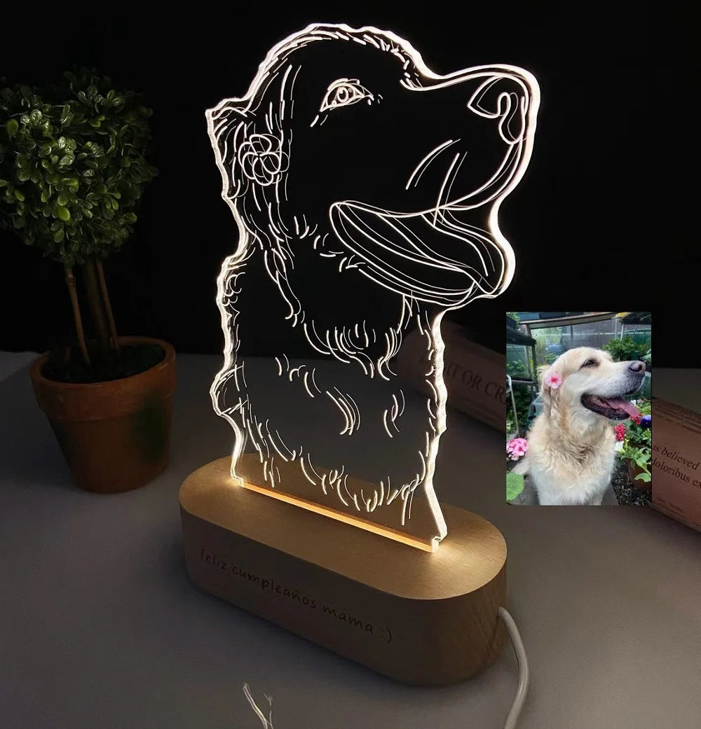 Lampe photo 3D personnalisée vue de face