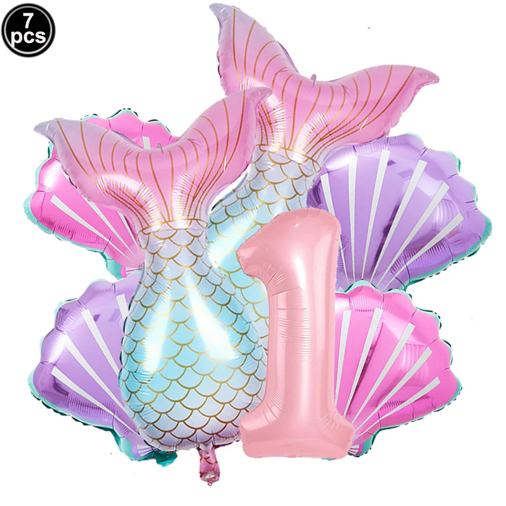 Ballon sirène aluminium bleu pour baby shower