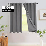 Rideaux opaques gris pour chambre ou salon, assurant une obscurité totale, idéale pour créer un environnement calme et reposant. Design élégant avec des œillets noirs pour une installation facile, adapté à tout type de décoration intérieure moderne.