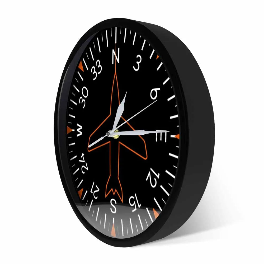 Horloge murale moderne style aviation vue de face