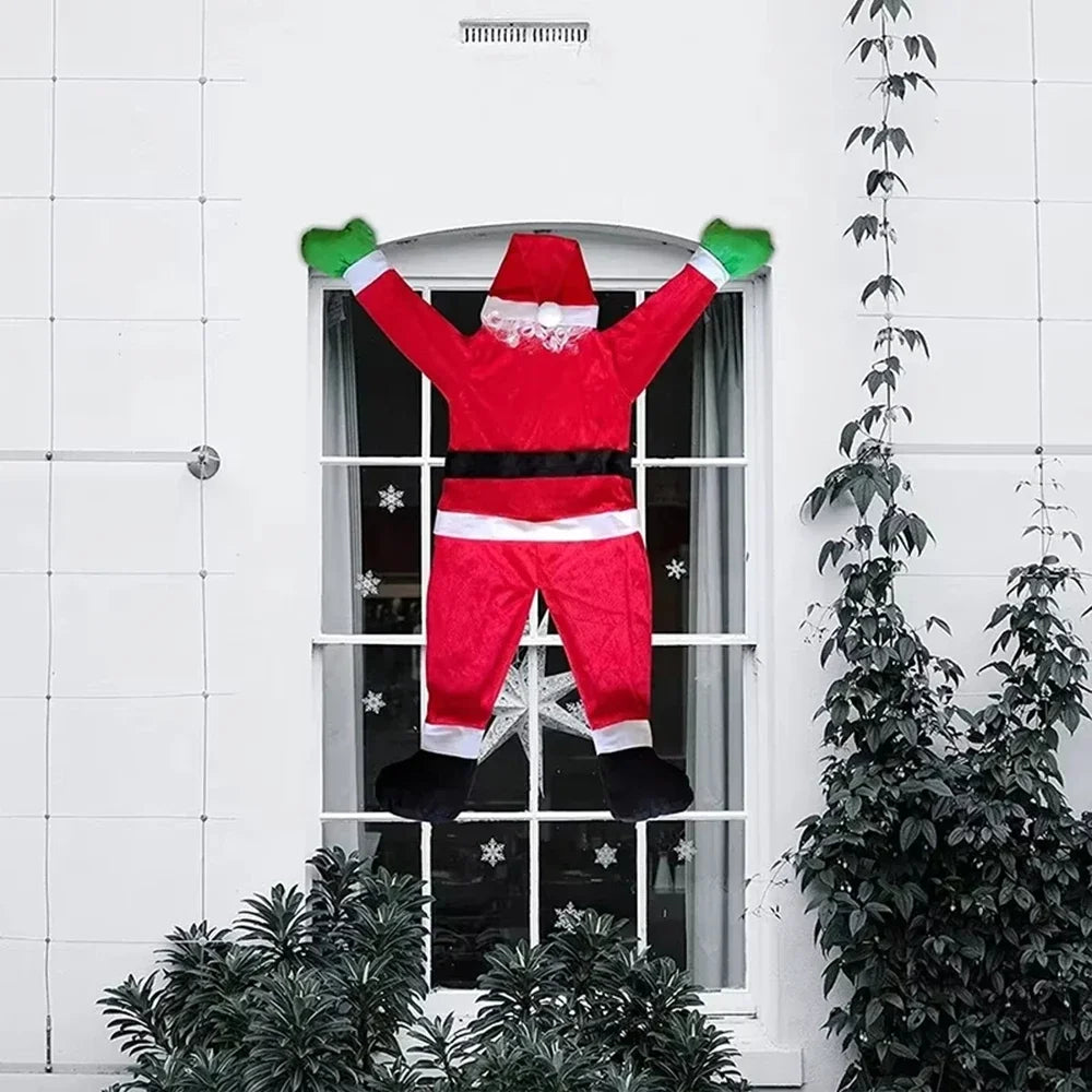 Père Noël décoratif jaune fluo