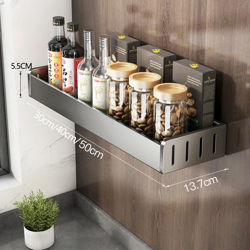 Étagère murale T1 pour épices en métal - Organisateur de rangement de cuisine