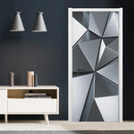 Autocollant mural imperméable appliqué sur une porte blanche