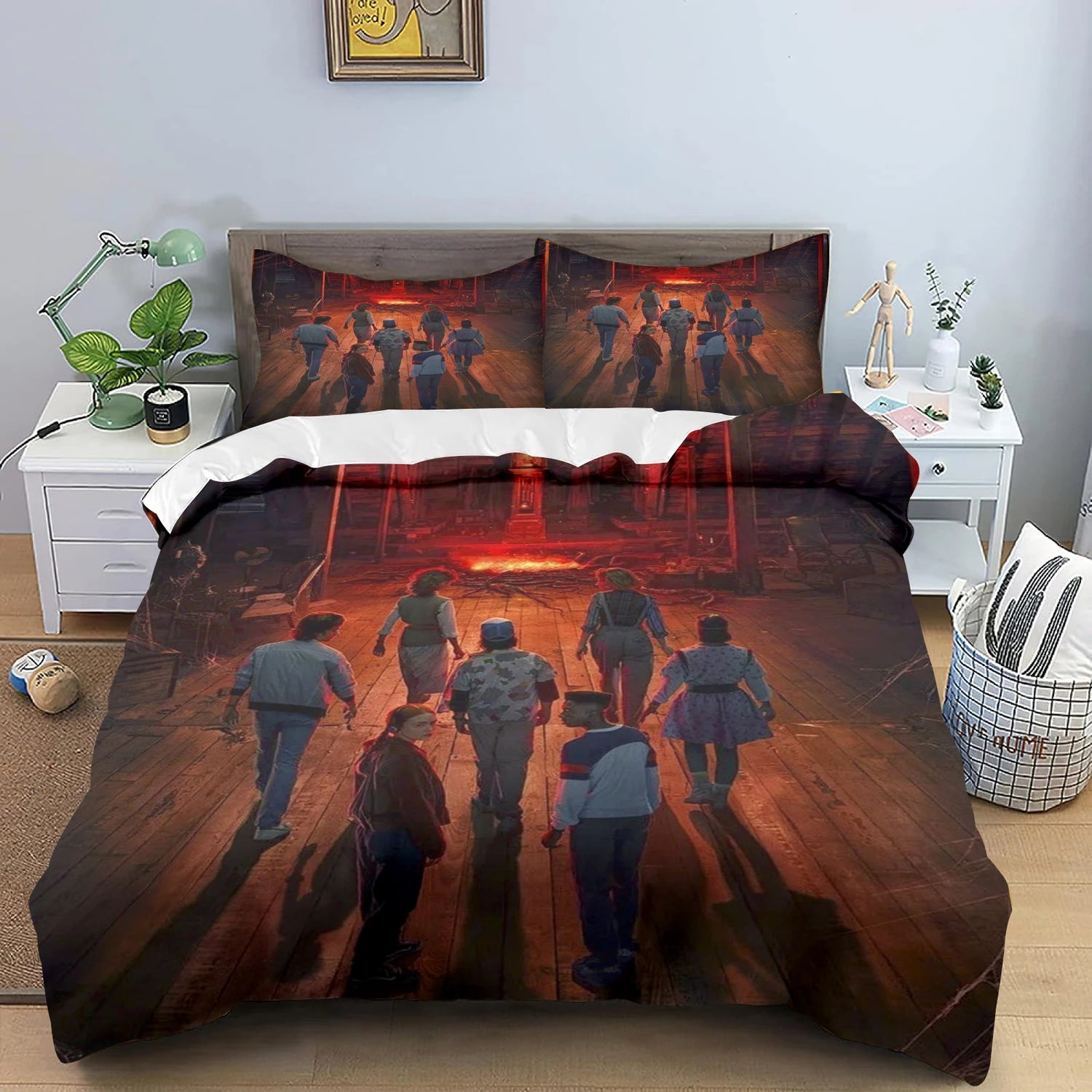 Housse de couette Stranger Things 3D orange