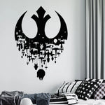 Autocollant mural avion gris clair taille moyenne