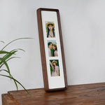 Cadre photo triptyque bois massif bourgogne