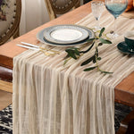 Chemin de table en gaze de coton boho couleur rouge