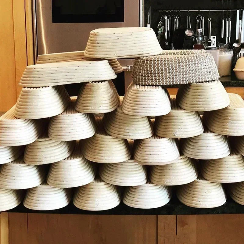 Panier à pain artisanal en osier, couleur gris clair
