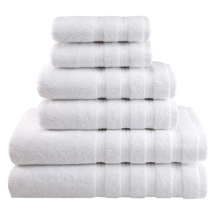 Serviette de bain en coton jacquard épais dépliée montrant sa texture absorbante