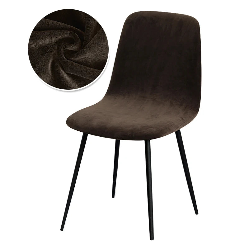 Housse de chaise de bar en velours beige avec décoration dorée