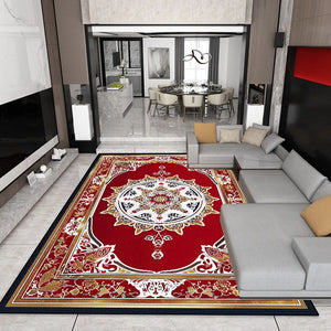 Washable Anti-slip Polyester Persian Rug for Living Room and Bedroom
