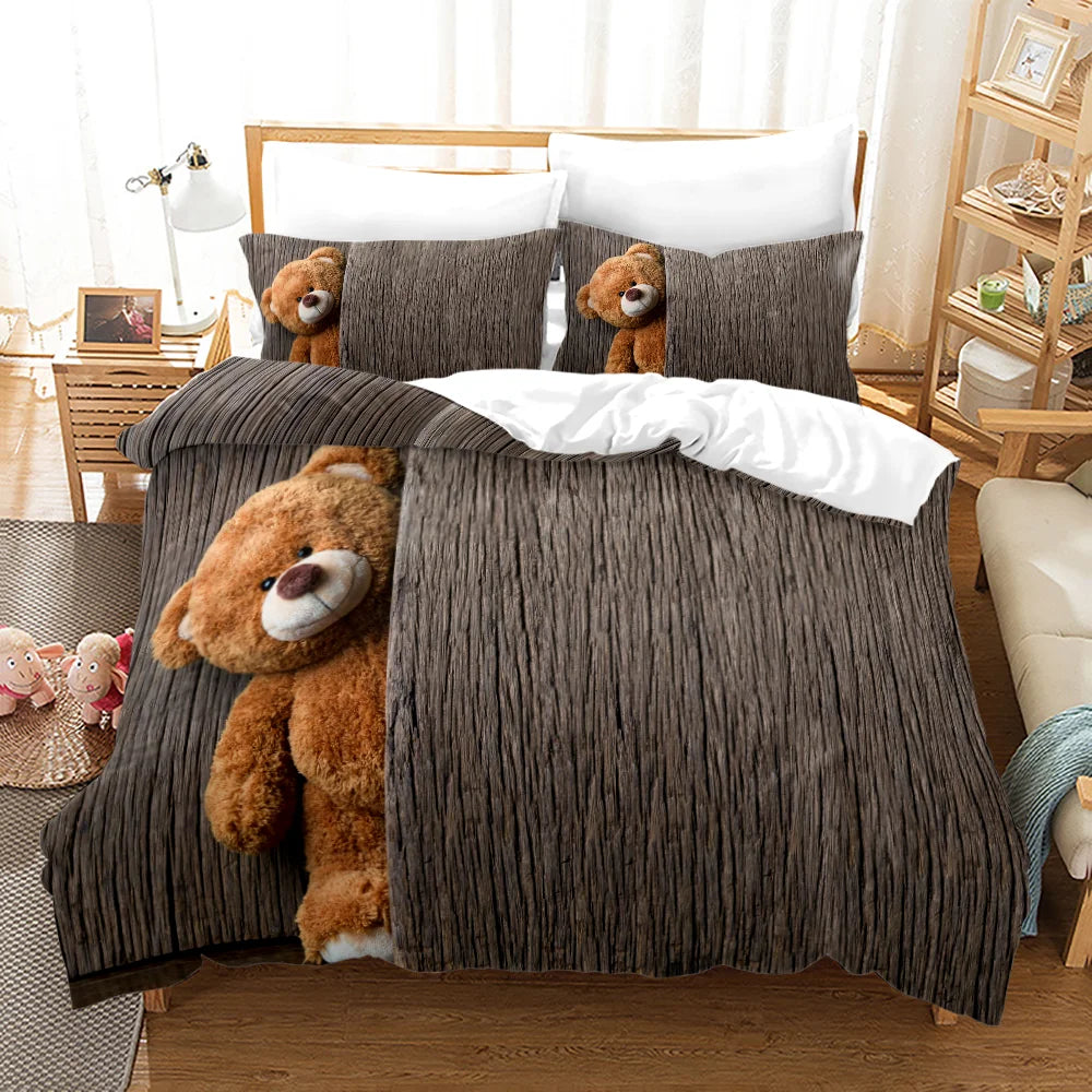 Housse de couette et taies d'oreiller assorties en polaire blanche