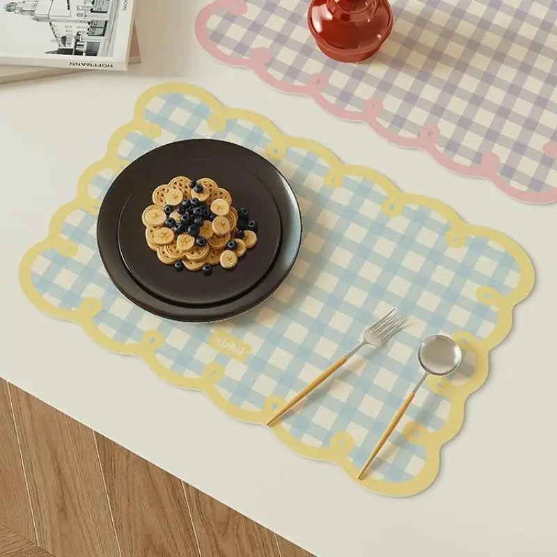 Set de table rectangulaire en terre de diatomées vert