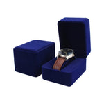 Boîte à montre en cuir PU bleue