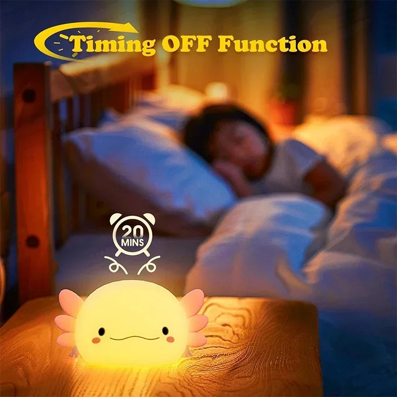 Lampe axolotl vue de profil