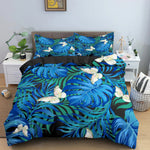 Housse de couette en polyester doux bleu ciel