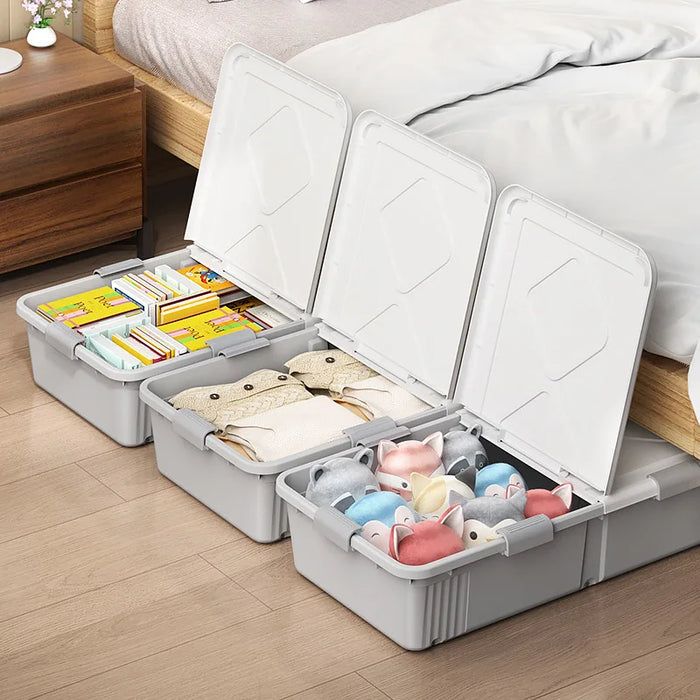 Boîte de rangement sous lit extra large en plastique avec roulettes