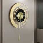 Horloge murale moderne noire avec pendule