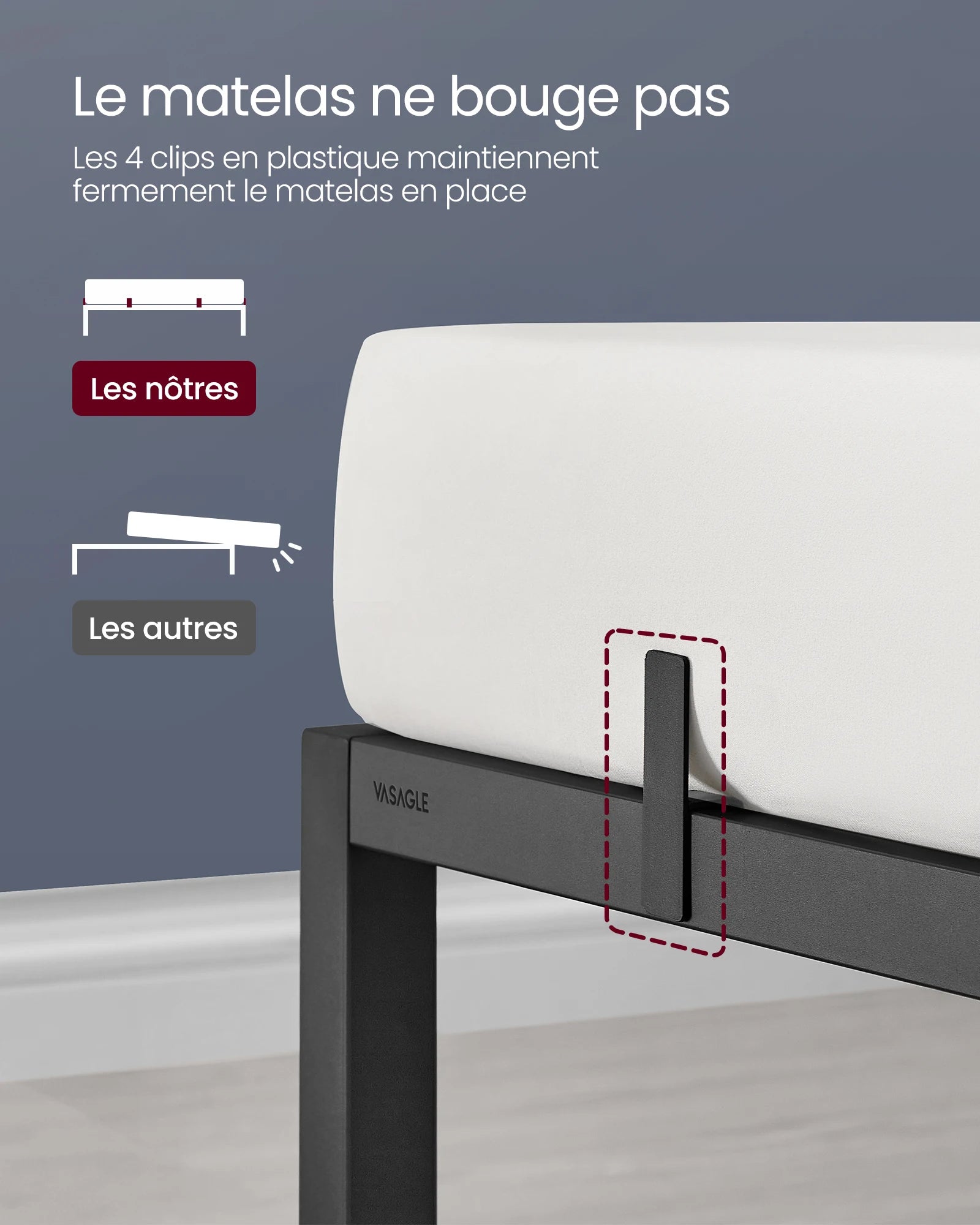 Étagères intégrées pratiques pour téléphone et livres