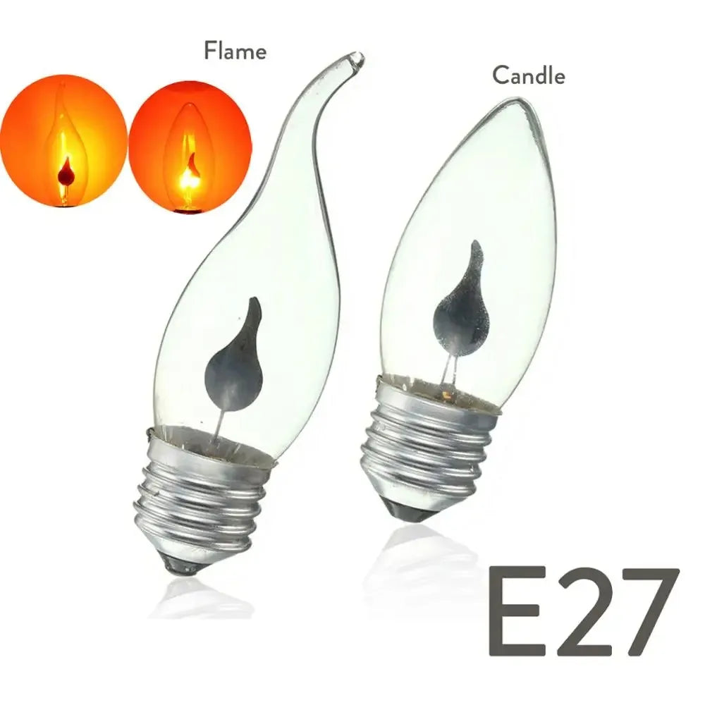 Détail du filament LED imitant une flamme naturelle