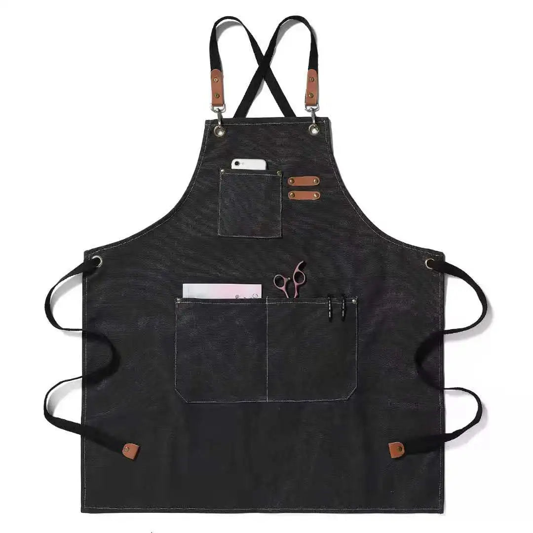 Tablier noir pratique avec multiples poches - Ombre Interieur