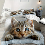 Parure de lit chat polyester doux chambre enfant
