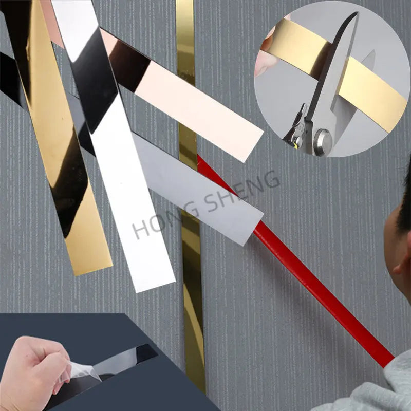 Autocollant mural en acier inoxydable de 3m sur un meuble moderne