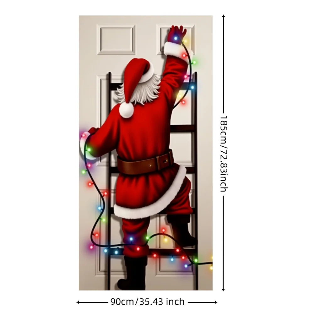 Décoration porte Noël amusante