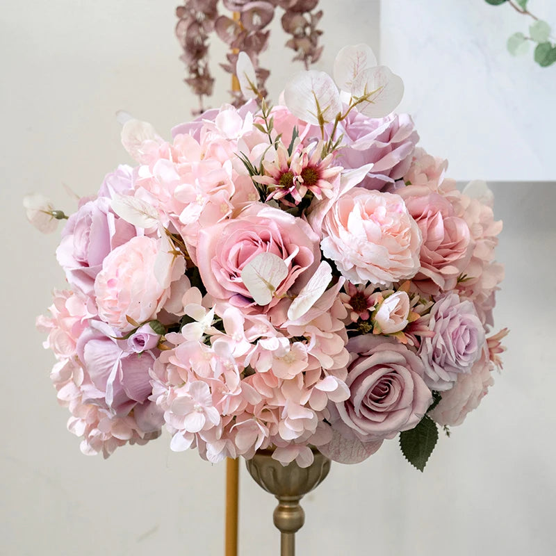 Fleur artificielle rose en soie pour intérieur