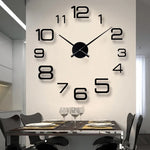 Horloge murale design grand format acrylique miroir blanc