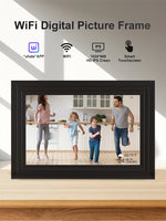 Cadre photo numérique WiFi 10.1 pouces écran tactile noir