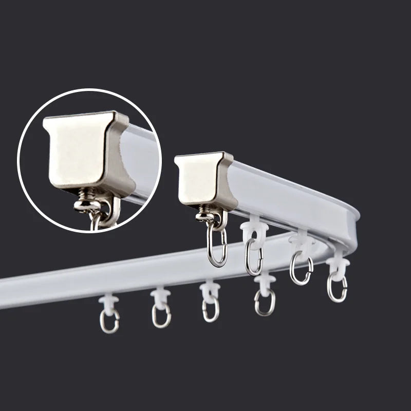 Rail de rideau d'angle ajustable à 90 degrés, installation au plafond
