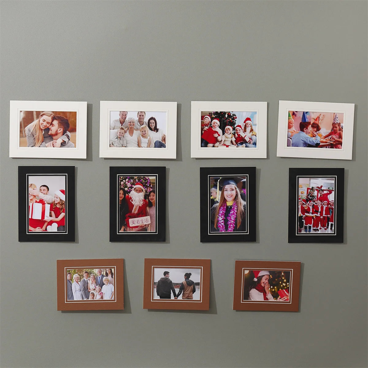 Cadre photo carton multicolore brun décoration murale