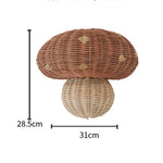 Lampe chevet champignon rotin blanc chambre enfant