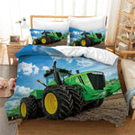 Housse de couette tracteur beige et orange