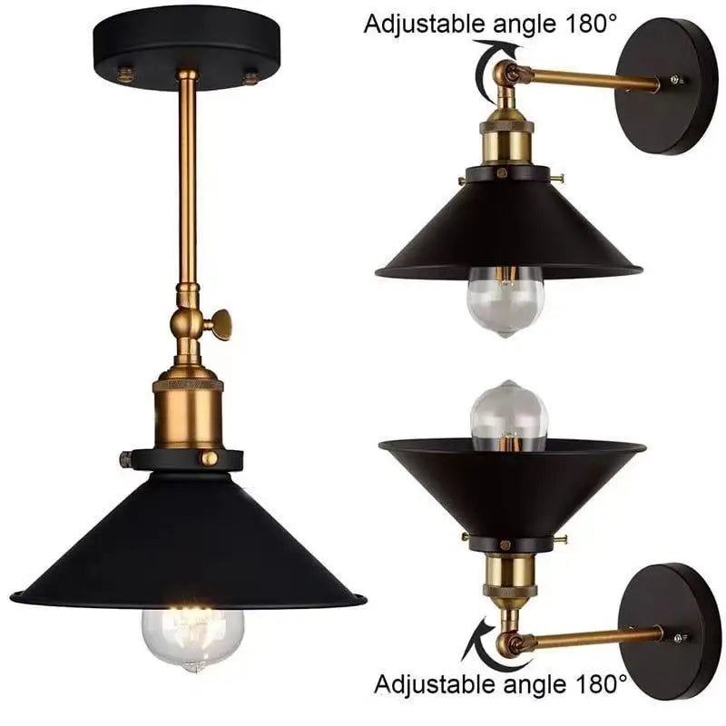 Applique murale style industriel en fer noir