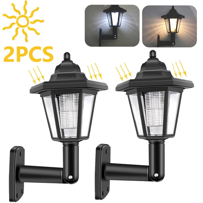 Applique murale solaire hexagonale LED étanche vue de face