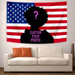 Tapisserie murale personnalisée drapeau américain rose