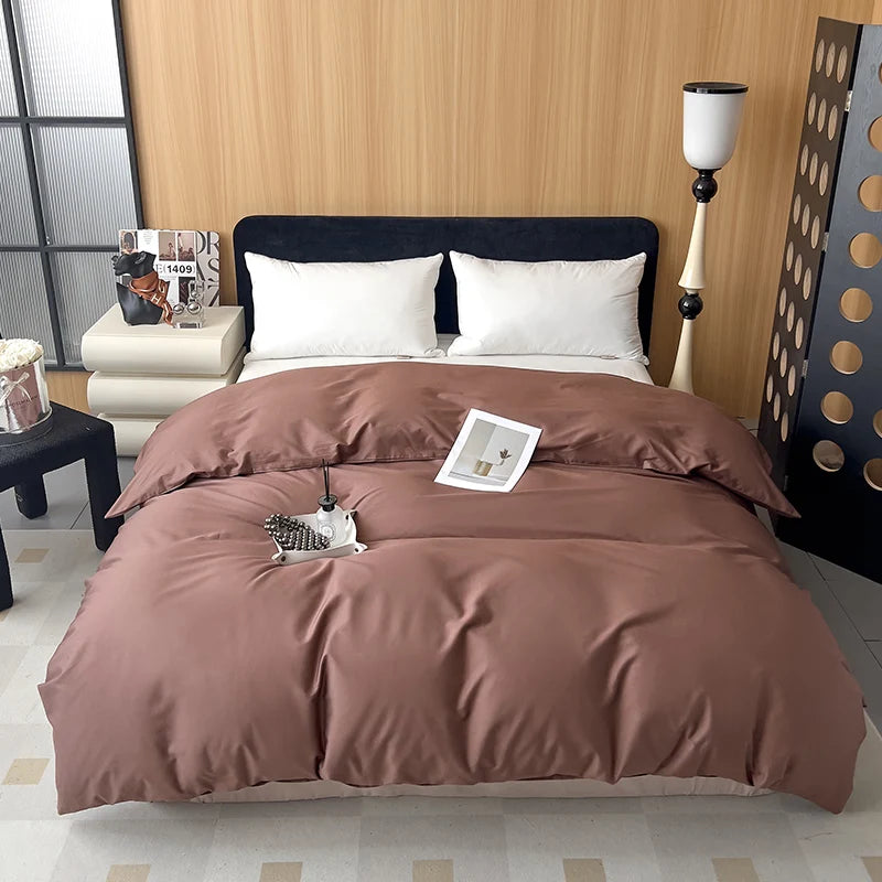 Housse de couette kaki unie 100% coton Ombre Interieur
