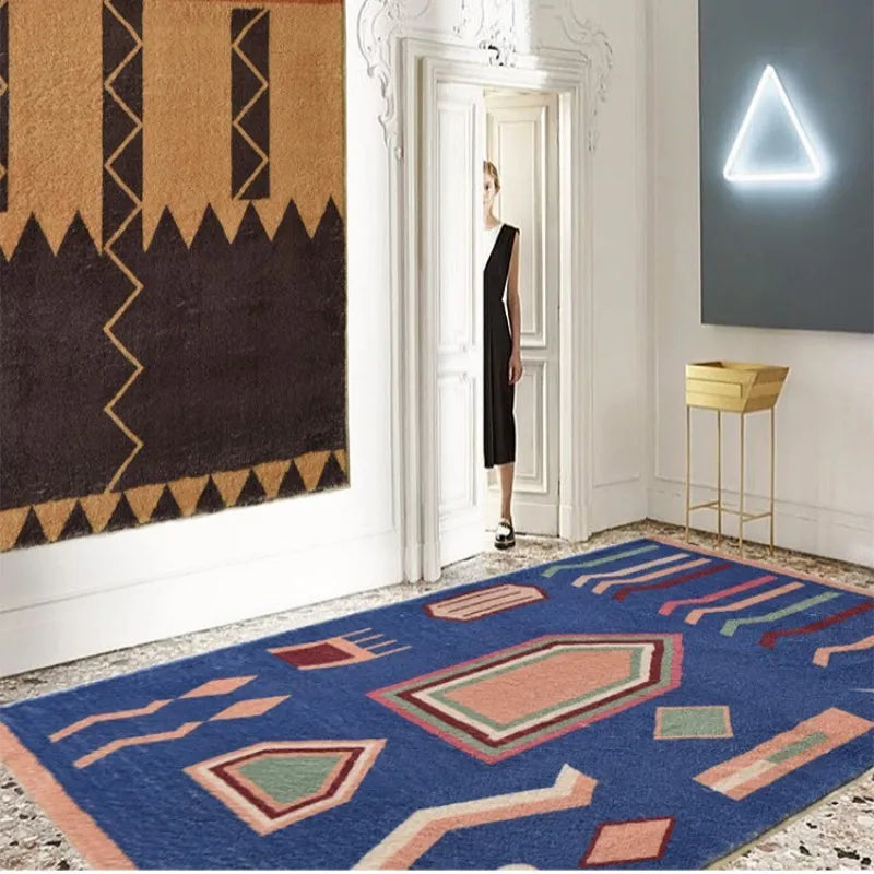 Tapis ethnique marocain vintage blanc