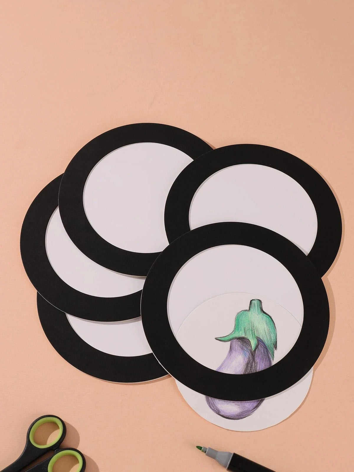 Cadre rond papier décoration murale moderne