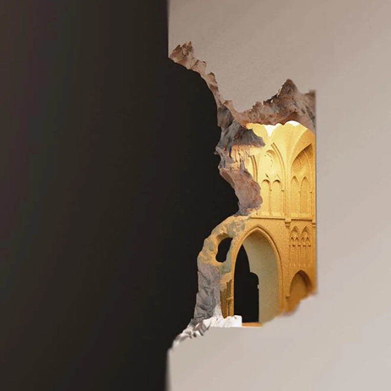 Éclairage chaleureux de l'applique murale en fonctionnement