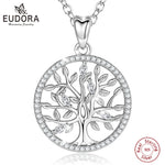Pendentif arbre de vie argent 925 pierre blanche
