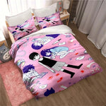 Housse de couette Omori taupe sur lit