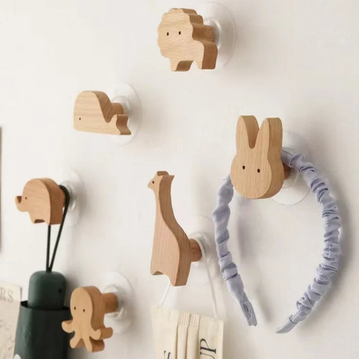 Crochet mural en bois animal pour chambre d'enfant