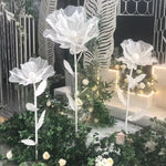 Décoration salle mariage avec fleurs chrysanthème organza soie