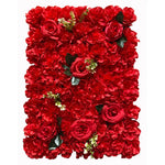 Fond de scène mariage avec fleurs roses artificielles